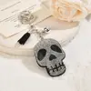 Veludo Coreano Strass Halloween Hip Hop Criativo Cabeça de Fantasma Chaveiro Quente Crânio de Strass Casal Pingente de Bolsa Presente
