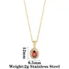 Collar Colgante de Acero Inoxidable Estilo Retro Lujo Ligero Girasol Circonia Cadena para Clavícula Cuadrado Ovalado Piedras Preciosas Multicolor para Mujer