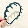 Diadema de Tela Estilo Coreano de Ola Grande para Mujer Nueva Combinable Diadema de Copa Craneal Alta con Dientes Antideslizantes para Lavar la Cara Pinza para el Cabello Sombrerería