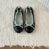 ¡Estilo de auto-reserva! Zapatos de suela única tipo cabeza de muñeca para mujer 2026 nuevo estilo bailarinas con lazo cuadros zapatos planos para ir al trabajo boca poco profunda zapatos tipo rollo de huevo