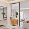 Mampara de cristal con patrón de olas para medio muro de baño estilo crema, mampara divisoria para zona seca y húmeda, lavabo, toallero