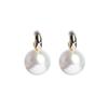 Aretes de Perlas Grandes Estilo Coreano con Aguja de Plata S925, Aretes de Arco Personalizados, Más Fáciles de Combinar, Aretes Exagerados de Celebridad de Internet, Modernos para Mujer B529