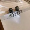 Pendientes de Flor de Zircón Perla Aguja de Plata Minimalistas Modernos Versátiles Elegantes Pendientes de Lujo Ligero Pendientes de Gama Alta Venta al por Mayor