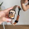 Para iwatchs9 correa de reloj s10 nueva s8 correa de reloj de cuero de apple s7s6 pulsera con hebilla magnética otoño e invierno