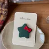 Novo Estilo Coreano Grampo de Cabelo Vermelho e Verde Tecido Feito à Mão para Crianças Presilha Lateral para Franja Acessórios Doces para Cabelo para Mulheres