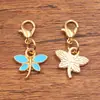 Accesorios de joyería de aleación multicolor y multiestilo, dijes colgantes de esmalte dorado KC, colgantes de flor, corazón, pentagrama y chile