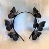 Halloween Flor Sombria Galho de Cervo Headband Festa Dançante Headband Borboleta Artificial Foto Engraçada Fantasia para Fantasiar