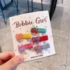 Presilha de Cabelo Infantil Fofa Coração Estrela Color Blocking Versátil Desenho Animado Não Danifica Grampo Menina Doce Clipe Lateral Clipe Superior