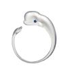 Chiba Anillo de Zafiro de Ballena Distintivo Estilo Japonés Coreano Moda Creativo Lindo Anillo de Delfín Anillo Abierto Joyería