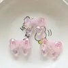 Acessórios de resina com glitter fino facetado iridescente, acessórios de joia DIY de cereja com laço, materiais para acessórios de cabelo feitos à mão