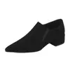 Zapatos de tacón grueso con punta fina de gamuza mate para mujer, Novedad Otoño 2026, Slip-on, Moda, Piel Suave, Versátil, Zapatos de tacón alto para mujer