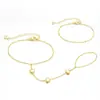 Cadena de Dedo Cruzada Dorada Transfronteriza de AliExpress, Pulsera Moderna, Suave, Elegante, Estilo Minimalista Moderno, Chapada en Cobre