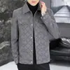 Chaqueta de gamuza de ciervo para Otoño e Invierno para hombre, moderna, de alta gama, guapa, casual, cortavientos corto a cuadros, abrigo superior grueso para jóvenes