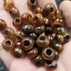Contas de Ábaco de Jade com Furo Grande, Imitação de Ágata Antiga, Contas Soltas de Jade, Anéis Redondos, Anéis para Pendurar, Contas Espaçadoras, Acessórios para Joias, Contas