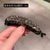 Grampo de Cabelo Preto Torcido com Pedras de Diamante de Alta Qualidade Estilo Coreano Fashionável Versátil Disco para Parte de Trás da Cabeça Grampo Vertical para Cabelo Novo Grampo Banana Feminino