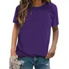 Talla Europea Algodón t Transfronterizo Color Puro Liso Claro Una Pieza Venta al por Mayor Manga Corta Aliexpress Amazon Estación Independiente Europa