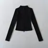 Outono e Inverno Coreano Grafeno Caxemira Veludo Composto Dupla Face Aquecimento e Quente Roupas de Yoga Feminina Que Mostra a Silhueta Jaqueta com Gola Alta