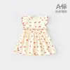 Vestido para Menina 2026 Novo Estilo de Verão Doce e Estiloso Vestido Princesa para Menina Pequena Vestido Colete Sem Mangas para Bebê Algodão Puro