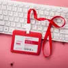 Youhe 6075/6076 Juego de identificación, tarjeta transparente doble, cordón para identificación, tarjeta de trabajo, cordón para identificación, cordón para colgar, impresión