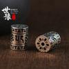 Espaçador de contas de barril mantra de seis sílabas de liga de prata Xizang 108 pulseira colar conta superior conta de cintura em forma de tambor acessórios mantra de seis sílabas