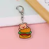 Nuevo Llavero Acrílico Creativo Lindo 2D Colgante de Oso de Dibujos Animados Accesorios Colgantes para Bolsos de Estudiantes Mujeres