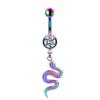Gatte transfronteiriço gradiente azul roxo Animal Planet piercing de umbigo alienígena piercing de umbigo joia de aço inoxidável