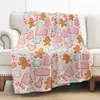 Manta com padrão xadrez vermelho e preto para decoração de casa manta para cochilo no escritório poliéster estilo simples adequada para primavera e outono lavável à máquina