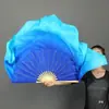 Abanico de Danza Clásica Estilo Chino Largo Grueso Gradiente Azul Lago Zafiro Estilo de Shanghái Yangko del Océano