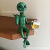 Halloween em estoque Estátua Alienígena de RESINA Resina OVNI Gnomo de Jardim Estátua Decoração