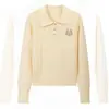 Suéter de Punto Trenzado Amarillo de Cuello Polo Ajustado para Mujer Estilo Old Money Academy para Usar en Capas o como Prenda Exterior de Invierno