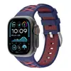 Para Apple Ultra 2 Hebilla de Acero Inoxidable Plateada Correa de Silicona Apple watch10 Patrón de Neumático Pulsera de Silicona