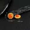 Plata de Ley 925 Chapada con Accesorios de Flor de Peonía Roja del Sur Pulsera DIY Accesorios de Cuerda Tejida Cuentas de Plata Antigua
