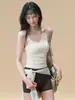 Chaleco Deportivo de Verano, Color Sólido, Versátil, Corte Ajustado, Ropa Interior para Mujer, Top de Tirantes, Ropa Exterior, Ropa de Yoga, Pantalones Cortos Base, Conjunto de Fitness