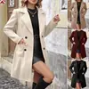 Comércio exterior transfronteiriço europeu e americano outono e inverno 2026 Tiktok blazer de lã elegante justo para mulheres