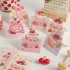 Tarjeta de Felicitación de Cumpleaños para Pastel de Crema Estilo Ins Tarjeta Pequeña de Pintura al Óleo Estéreo Decoración de Caja de Regalo con Flores Tarjeta de Bendición