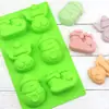 Do que 6 mesmo Alce boneco de neve série de Natal molde de bolo de silicone resistente a alta temperatura fácil de limpar reutilizável