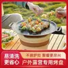 Sartén para Parrilla Exterior Plato para Barbacoa de Camping Sartén para Parrilla Estilo Coreano con Mármol Sartén Portátil para Barbacoa Sartén para Freír Teppanyaki