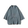 Bata Kimono de Algodón y Lino Estilo Chino Original Manga Siete Puntos Estilo Japonés Estilo Bf Casual Suelta Hanfu Chaqueta Cárdigan para Hombre
