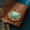 Celebridad en línea Suministro en vivo Estilo chino hanfu Disfraz antiguo Accesorios para niña Jade de Hetian Loto Jade Colgante Collar