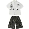 Ropa de Performance Hip-Hop para Niños, Trajes de Manga Corta Estilo Hip-Hop para Niños, Ropa Moderna HipHop Hip-Hop Genial y Atractiva para Niñas, Verano para Niños