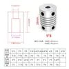 Acoplamento Flexível de Liga de Alumínio para Impressora 3D Parafuso de Avanço Bobinagem do Motor Acoplador do Motor Pequeno 3*5*6*8*10mm