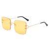 Óculos Quadrados Retrô Jamie 3481 com Lentes Oceano de Metal, Armação Grande, Óculos de Sol Leves, Óculos de Sol Sem Aro com Corte Diamante