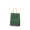 Bolsa de Embalaje de Papel Kraft Verde Oscuro de 120g Bolsa Tote Promocional Publicitaria para Negocios Hospitalidad Bolsa de Papel para Compras Personalización