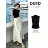 Conjunto de Saia Irregular, Top sem Mangas, Meia Saia, um Conjunto Completo de Roupas Estilo Coreano, Novo Estilo 2026 Saia Longa Emagrecedora para o Verão