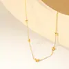 Collar con Colgante de Mariposa y Cadena para Clavícula, Estilo Lujo Ligero Europeo y Americano, con Diamante de Estrella de Cuatro Puntas, Acero Inoxidable Chapado en Oro de 18K, Collar para Mujer