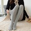 Leggings Listradas Verticais para Mulheres, Adequado para Outono e Inverno, Forrado com Lã, Espessado, Cintura Alta, Calças de Algodão Quentes, Meias-Calças com Pé, Dropshipping