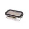 Recipiente Retangular de Vidro para Armazenamento de Alimentos 370ml