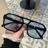 Novos Óculos de Sol Coloridos de Lente Dupla Tendência da Moda Transfronteiriça Óculos de Sol com Armação Quadrada Óculos Retrô Anti-UV Personalizados