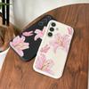 Funda de Teléfono con Estampado de Lirio Rosa Suave para Samsung Galaxy S25+, Amigable con la Piel, Cubierta Protectora Mate Resistente a las Huellas Dactilares