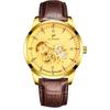 Jinfengda JLANDA novo movimento mecânico automático de aço inoxidável/pulseira Relógio de Negócios Masculino 6333